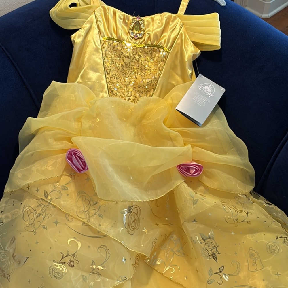 Disney Belle Costume with Jewelry and Headpieces -Sz 7/8